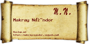Makray Nándor névjegykártya