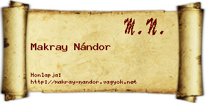 Makray Nándor névjegykártya