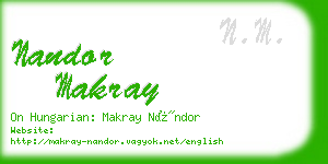 nandor makray business card